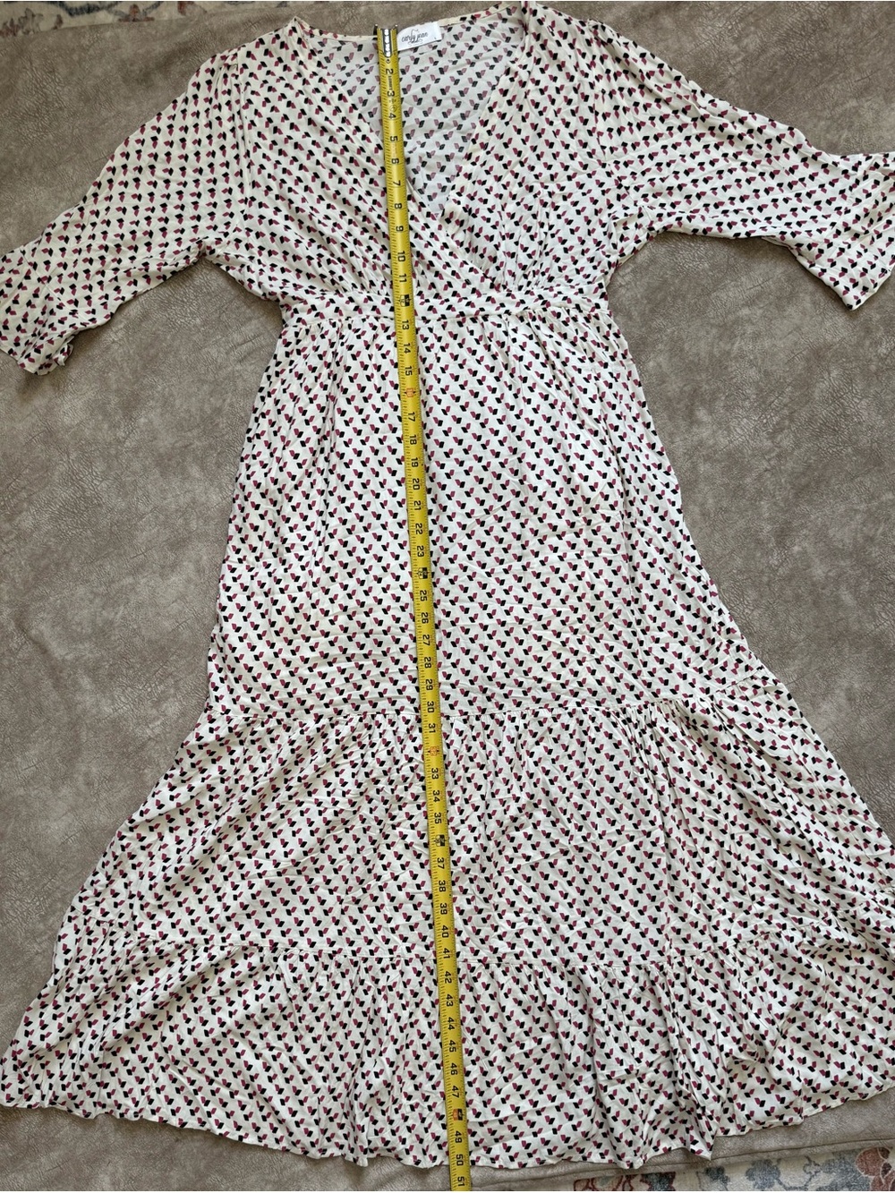 Carly Jean Los Angeles Tiered Maxi Dress Size Large Boho Wrap Style Dress - Picture 7 of 12